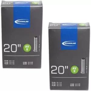 슈발베 AV6 BMX 내부 튜브 - 20 x 1.10-1.50 슈레이더 40mm 밸브(2팩)