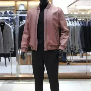 매장정품 BASSO 바쏘 이태리수입 천연 양가죽 100% 오일워싱 재킷점퍼 파스텔핑크 1097131