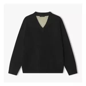 리버클래시 남성 25FW 블랙 이중지 브이넥 니트 LLW51688 382662