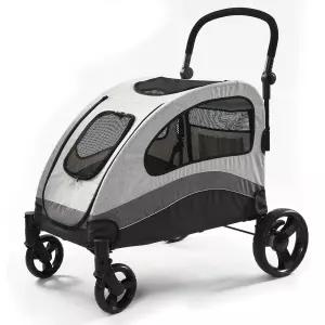 대형견을 위한 ANLLOAD 개 유모차 운반 접이식 조절 가능한 손잡이 최대 132파운드까지 한 발 브레이크가