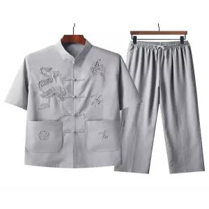 중년남성 바지세트 여름 면마 계량 한복