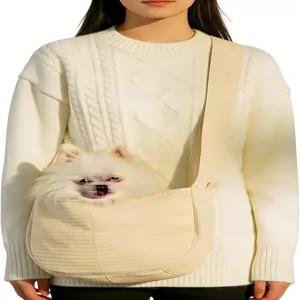 작은 강아지 슬링백 슬링 캐리어 조절 가능한 숄더백 핸즈 무료 강아지(10파운드 미만)를 위한 휴대용 외출