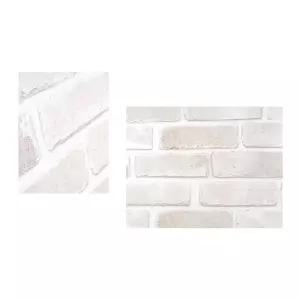 단열 실크벽지 50cmX10M 라이즈 파벽돌 화이트 부분도배 접착식 셀프인테리어