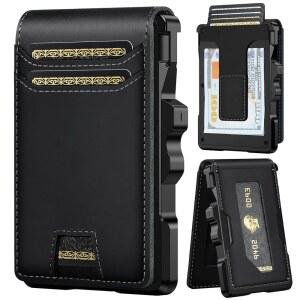 남성용 순정 가죽 지갑 슬림 RFID 미니멀리스트 지갑과 머니 클립 스마트 팝업 신용카드 홀더 생일 기념일에 남편 아버지를 위한 선물