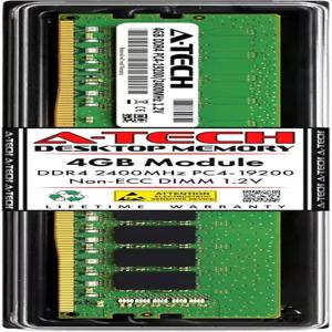 A-Tech 4GB DDR4 2400MHz UDIMM PC4-19200 (PC4-2400T) CL17 DIMM 비ECC 데스크톱 RAM 메모리 모듈