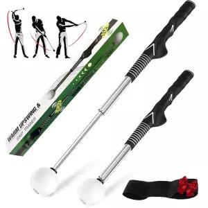 Ruoyang 워밍업을 위한 접이식 골프 스윙 트레이너 및 골프 그립 트레이너, 근력 및 템포 연습이 있는 오른