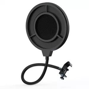 IXTECH 마이크로용 팝 필터 블루 예티 및 기타 마이크와 호환되는 마이크 메쉬 격리 실드 유연한 360°