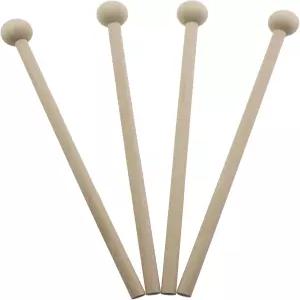 KKUANG 4PCS 나무 타악기 스틱 21cm 길이의 실로폰 벨 키보드 발음 작은 드럼 공 피아노 망치