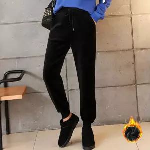 데일리 기본 여자 벨벳 기모 조거 밴딩팬츠 외출 바지 ola6+7TRv