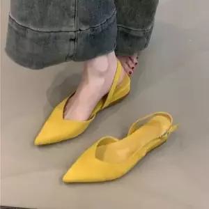 엘럽 여친 빈티지 웨지 스틸레토 펌프스 프렌치스웨이드 샌들 웨지힐 보송보송 단화 박템5