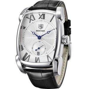 가죽 스트랩을 착용한 남성 BENYAR 직사각 손목시계 빈티지 패션 캐주얼 클래식 시계 친구를 위한 완벽한 선물