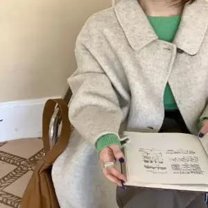 엘럽 여성 울 코트 리버시블 모피 박템1