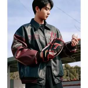 1993STUDIO [LG트윈스x1993스튜디오] V4 트윈스 바시티 자켓_블랙 164487