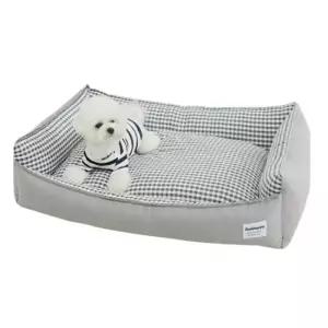 [반려] 강아지 사각 체크 방석 점보특대 그레이 1P 애견 쿠션