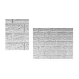 10mm 폼블럭 2.5M 실버그레이 벽돌벽지 단열시트지 단열폼블럭 벽돌포인트벽지 벽돌시트지