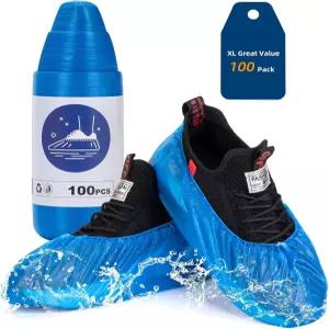 신발 커버 일회용 미끄럼 방지 간편한 보관을 위한 컴팩트 롤 방수 부츠 실내용 플라스틱 100팩 홈 클리닝