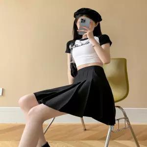 미니스커트 주름 여성 플리츠스커트 무지 밴딩스커트 KqA6+2Djw