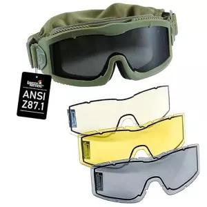 Lancer Tactical AERO 에어소프트 전술 안전 고글 ANSI Z87.1, 사냥, 페인트볼, 사이클링용 3mm 듀얼 창 김