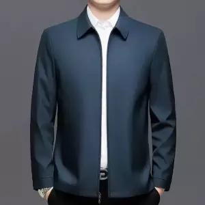 남성 실크 가을 캐주얼 봄 칼라 코트 상의 얇은 자켓 무스탕 KS3