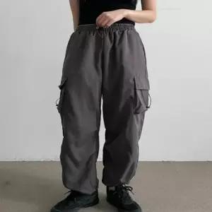 [의류] 여성 조거팬츠 카고바지 스트링 포켓팬츠 블랙 그레이