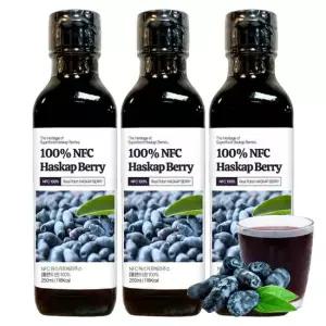 100% NFC 하스카프 베리 250mlx3병 하스카프베리 원액 착즙 주스 즙 폴란드산