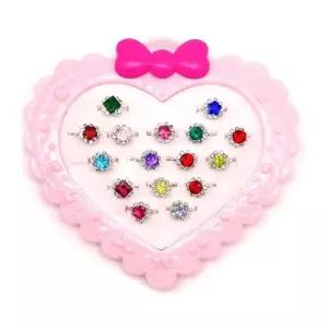 유아반지세트 큐빅 하트 반지 병원 4세여아 어린이집선물 16종세트