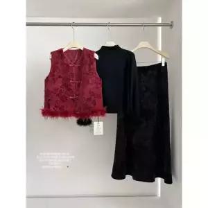 여사친 캐주얼 내 경사 자카르 다운 조끼 세배 보아 BE1