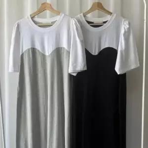 [옷은날개] 원피스 배색 305O326S 퍼프 빅사이즈 하프