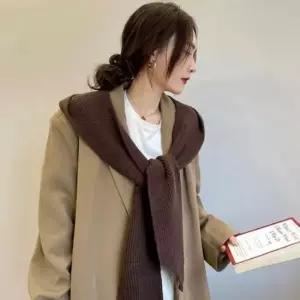 [의류] 여성 패션 니트 후드 머플러 니트후드숄 레이어드후드