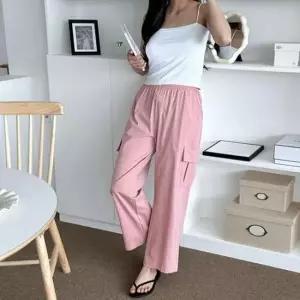 [의류] 여자 쏠머 사라쿨 카고팬츠 와이드 롱팬츠 밴딩팬츠