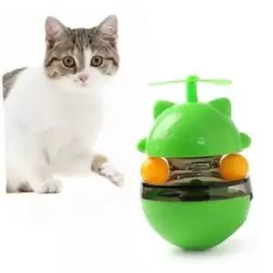 [반려] 고양이간식볼 프로펠러 오뚝이 간식볼 그린 노즈워크 애견장난감