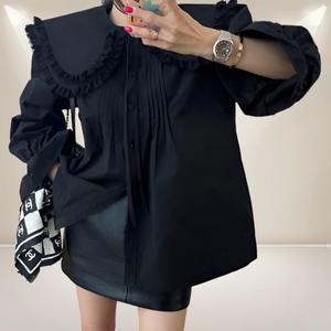 지니마켓25 프렌치 감성 러블리 프릴 블라우스 오버핏 블랑