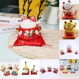 일본 도자기 마네킨네코 저금통 (레드)/기원/기념품/축제/개업식/집들이/축하/선물/고양이/가게/음식점/개