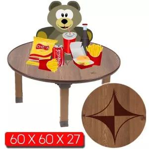 다용도로 사용하기 편리한 60cm 원형 다용도 밥상/책상/원목/어린이/공부/원형밥상/공부상/미니/유아/접이
