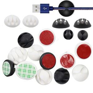 전선스테이플 20개 데이터 케이블 홀더 충전기 라인 클립 컴퓨터 태블릿 휴대폰 와이어 정리용 설치가 용이함 가정용 액세서리