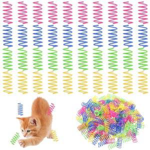 실내 고양이를 위한 300개의 고양이 스프링 장난감 나선형 스프링, 셀프 플레이용 플라스틱 코일 인터랙티브, 내구성이 뛰어난 무거운 물어뜯는 창의적인 사냥하기