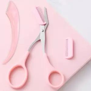 [에스에스_62]눈썹숱 빗 달린 아이소품 눈썹가위 2종세트