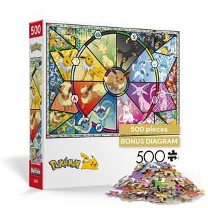 게임즈 - 포켓몬 이브이 에볼루션 시리즈 1 500피스 직소 퍼즐 게임 나이트에 완벽한 도전 완성된 크기 21.25 x 15.00