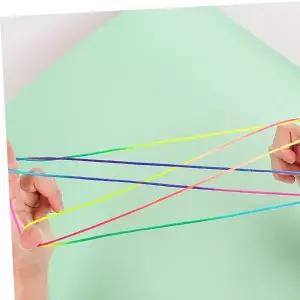 알록달록 무지개 실뜨기 놀이용 실 레인보우 컬러 끈