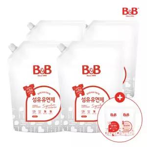 비앤비 유아 세탁 섬유유연제 베르가못 1500ml 리필형 4개입 _유연제 800ml 세제 800ml 증정