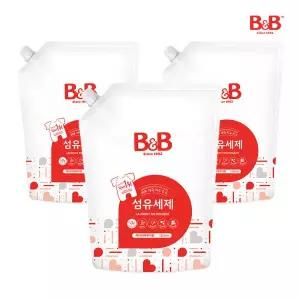 비앤비 유아 세탁 섬유세제 베이비파우더 1500ml 리필형X3개입