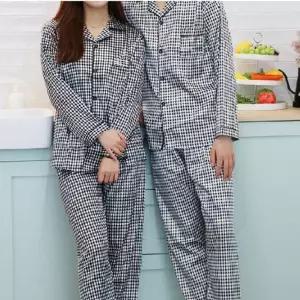 커플잠옷세트 사계절잠옷 체크무늬 파자마 홈웨어 실크잠옷 [별별창고]G 잠옷