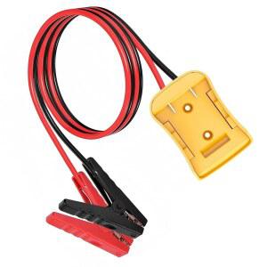 어댑터가 장착된 차량용 2FT 점퍼 케이블 실리콘 와이어 8AWG 악어 집게 스타터 차량 또는 공구 배터리의 시동에 사용되며 DE.Walt 20V 배터리와 호환됩니다.