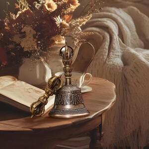 기도 벨 불교 도구 법물 핸드벨 도르제 바주카 악기 제단 노래 그릇 영적 연습용