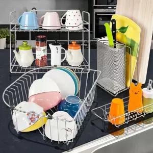 싱크대정리 H-주방수납선반 싱크대정리 그릇거치대 랙