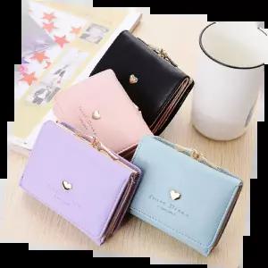 반지갑여학생 여성용 경량 지퍼 슬림 포켓 미니 클래식 패션 디자인 가방