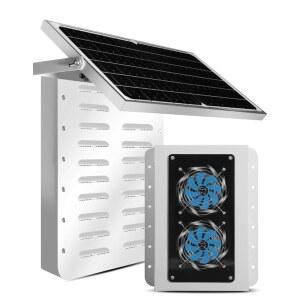 배송 컨테이너 태양광 통풍구 키트 15W 접이식 패널이 장착된 팬 환기 2개 비 우박 방지 가정 컨테이너의 결로 과열 방지(1Pc)