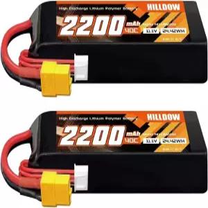 힐도우 3S 리포 배터리 2200mAh 11.1V 40C RC 팩 소프트 케이스 드론 비행기 쿼드콥터 헬리콥터 보트 취미