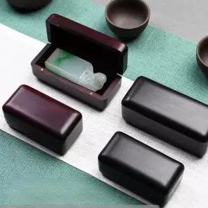 고급 원목 인감 케이스 도장 보관함 직인 나무 도장집 우드 휴대용 수납함