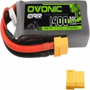 RC 비행기 헬리콥터 쿼드콥터 멀티 모터용 XT60+TRX 커넥터가 장착된 OVONIC 3s 리포 배터리 50C 1400mAh